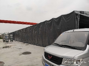 上海大型移動倉庫雨棚安裝完成