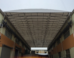 蘇州昆山大型電動推拉雨棚安裝完成